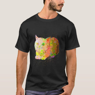 T-shirt British Shorthair réaliste aux éclaboussures de pe