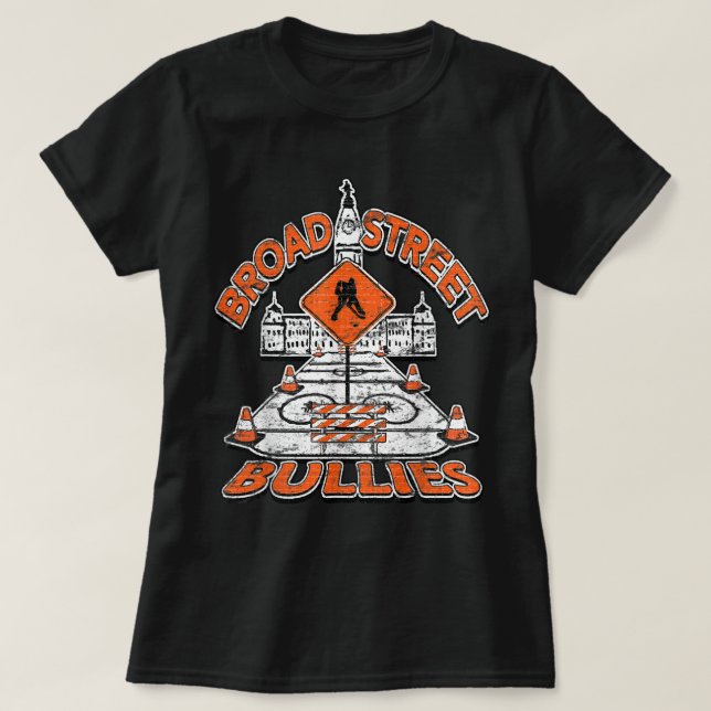 T-shirt Broad Street Bullies Philadelphie Orange et Noir (Design devant)
