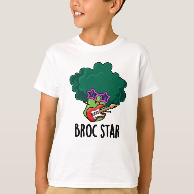 T-shirt Broc Star Funny Brocolli Rock Star Pun (Devant)