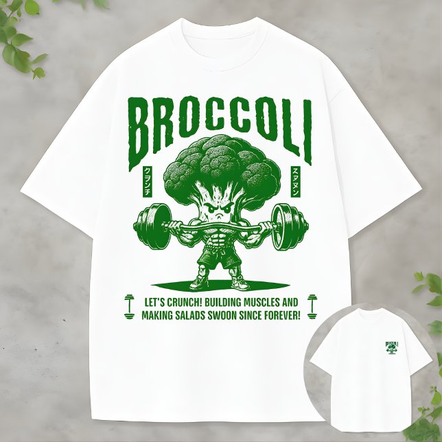 T-shirt Broccoli Gym Hero Funny Muscle Veggie Design (Créateur téléchargé)