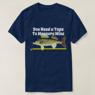 T-shirt Brochets vairons drôles Pike et ruban métrique