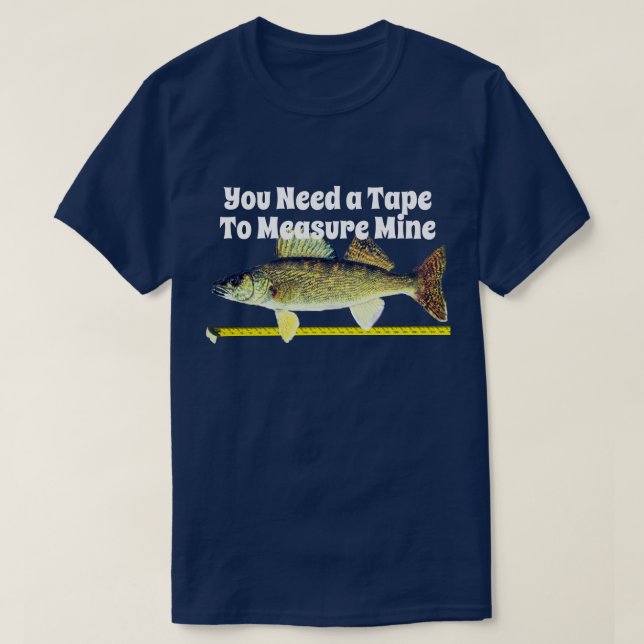 T-shirt Brochets vairons drôles Pike et ruban métrique (Design devant)