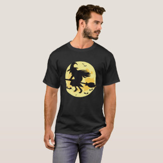 T-shirt Brochure de sorcière sur la lune d'Halloween