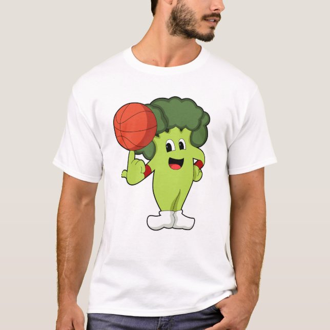 T-shirt Brocoli aux sports de basketball (Devant)