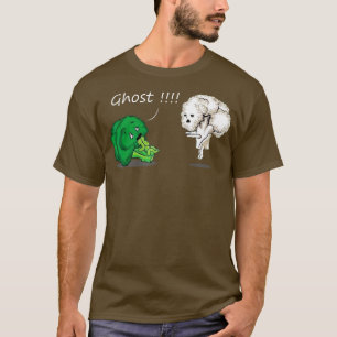 T-shirt Brocoli drôle effrayé par Ghost Cauliflower Funny
