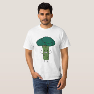 T-shirt Brocoli fléchissant le légume heureux de vert de