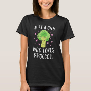T-shirt Brocoli Mignonne Pour Les Filles Juste Une Fille Q