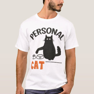 T-Shirt Brodé Serviteur Personnel de Chat | Drôle