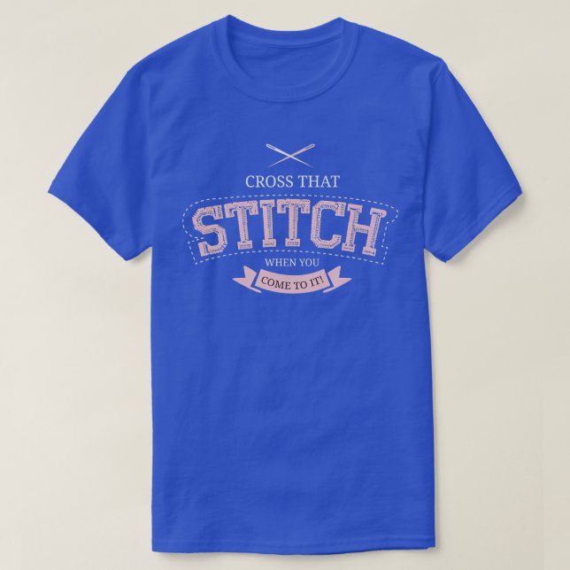 T-shirt Broderie en aiguilles à aiguilles croisées (Design devant)