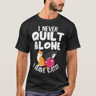 T-shirt Broderie Je ne brode jamais seul J'ai des chats Am