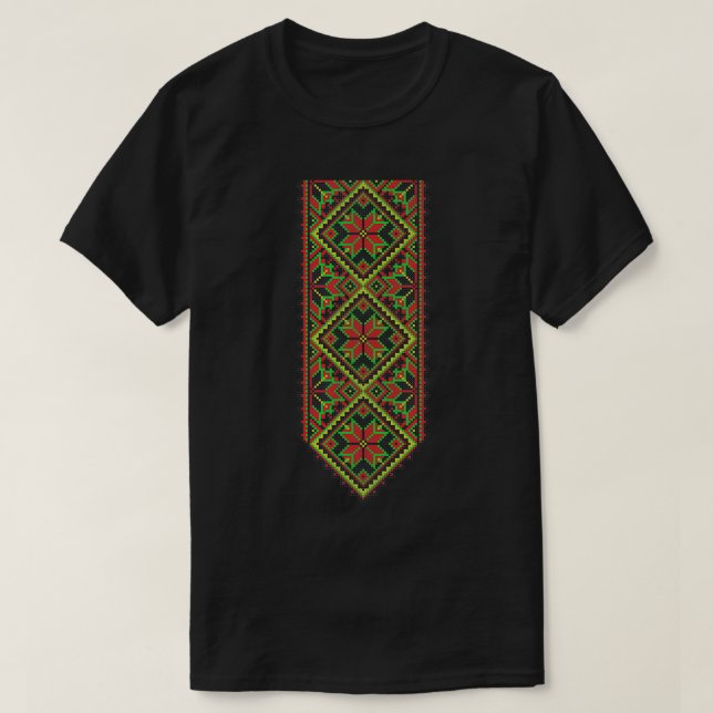T-shirt Broderie ukrainienne Vyshyvanka Print Folk Ethniqu (Design devant)