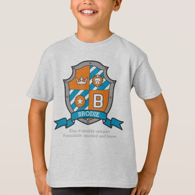 T-shirt Brodie boys B nom & signification chevaliers boucl (Devant)