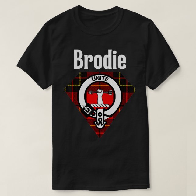 T-shirt Brodie Clan Scottish Name Coat Of Arms Tartan  (Design devant)