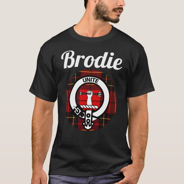 T-shirt Brodie Clan Scottish Nom Armoiries Tartan (Devant)
