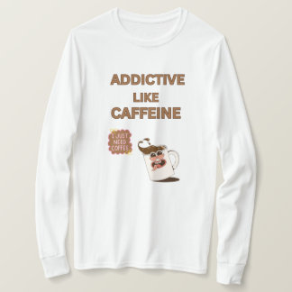 T-shirt BROIEZ-MOI! Tasse de café à manches longues blanch
