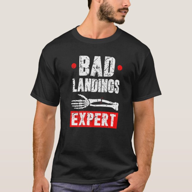 T-shirt Broken Arm Cast Joke Bad Landings Expert Recovery (Devant)