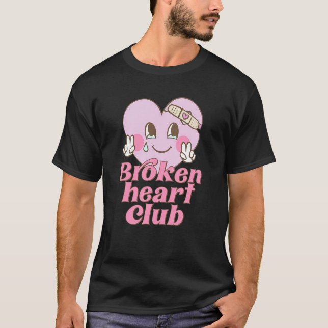 T-shirt Broken Heart Club Valentine Day Retro Groovy Men W (Devant)