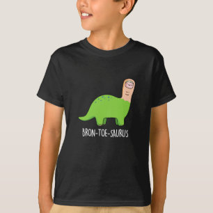 T-shirt Bron-toe-saurus Dinosaure Funny Pun BG foncé
