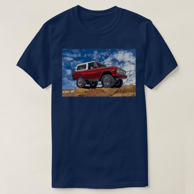 T-shirt Bronco vintage rouge (Design devant)