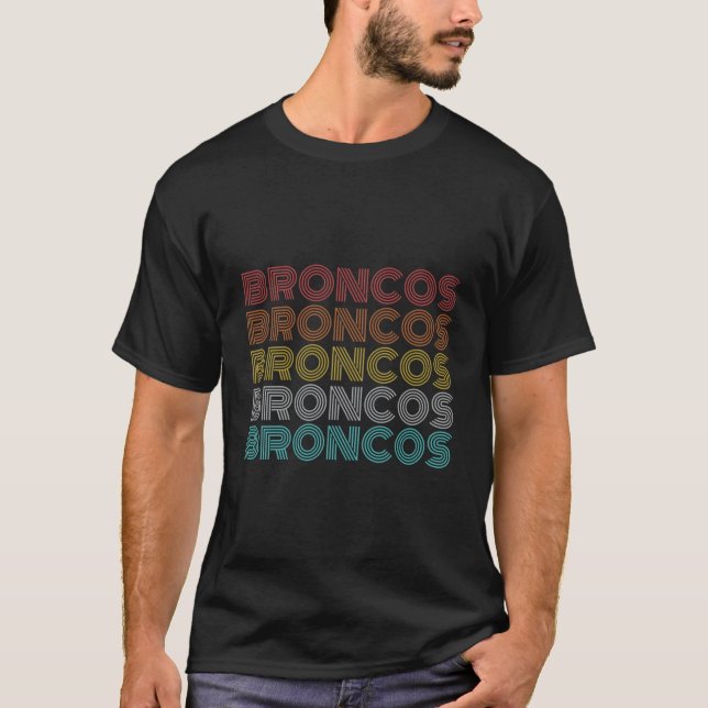 T-shirt Broncos Vintages rétro (Devant)
