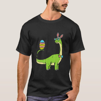 T-shirt Brontosaurus Bunny Ears Egg Easter Day Cute Dinosa