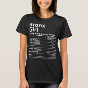 T-shirt BRONX GIRL NY NEW YORK Funny City Accueil Racines