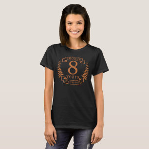 T-shirt Bronze huitième anniversaire mariage 8 ans