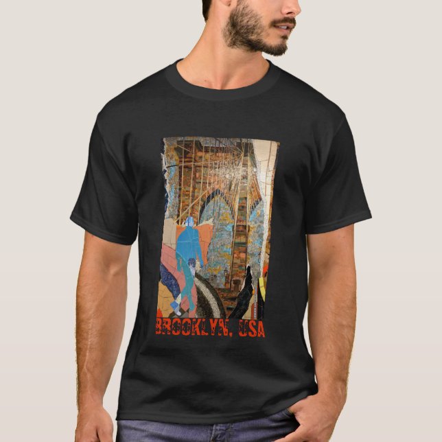 T-shirt Brooklyn, États-Unis (noir) (Devant)
