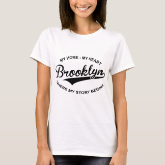 T-shirt Brooklyn Mon coeur ma maison où commence mon histo