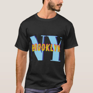 T-shirt BROOKLYN NY bleu gris bklyn élégant