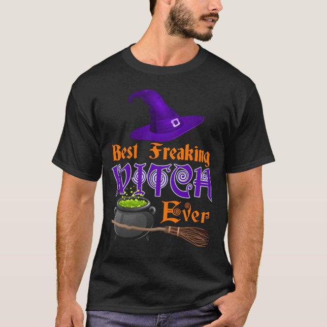 T-SHIRT BROOMHILDA WITCH HALLOWELE MEILLEUR SORT DE TÉMOIN (Devant)