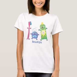 T-shirt Brosse à dents mignonne dentifrice dentaire soie d