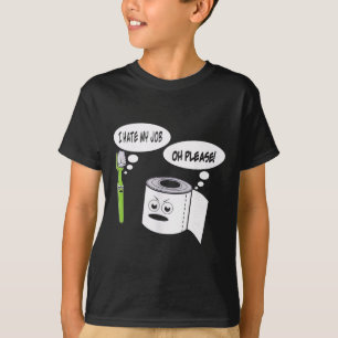 T-shirt Brosse à dents papier toilette Je déteste mon trav