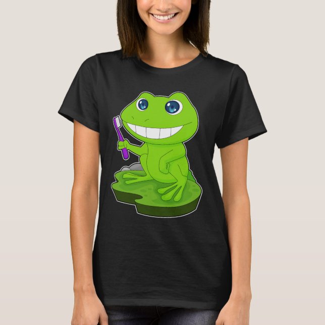 T-shirt Brosse de grenouille dents brosse à dents (Devant)