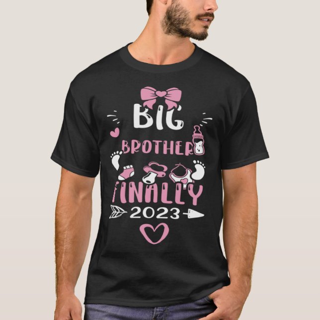 T-shirt Brother Big Brother Enfin 2023 Baby Girl (Devant)