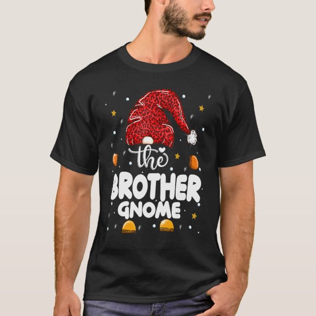 T-shirt Brother Gnome Leopard Family Matching Christmas Pa (Devant)