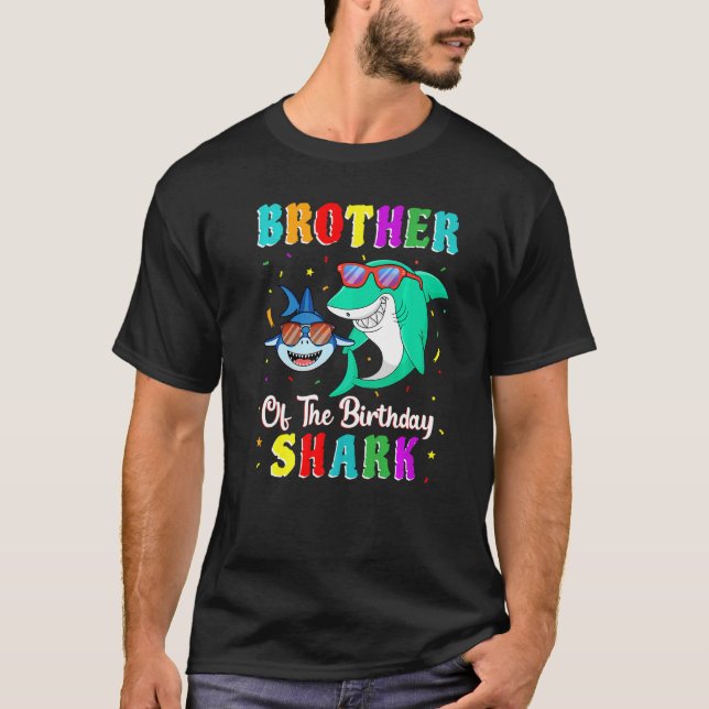 T-shirt Brother Of Shark Birthday Family Birthday Litt (Devant)