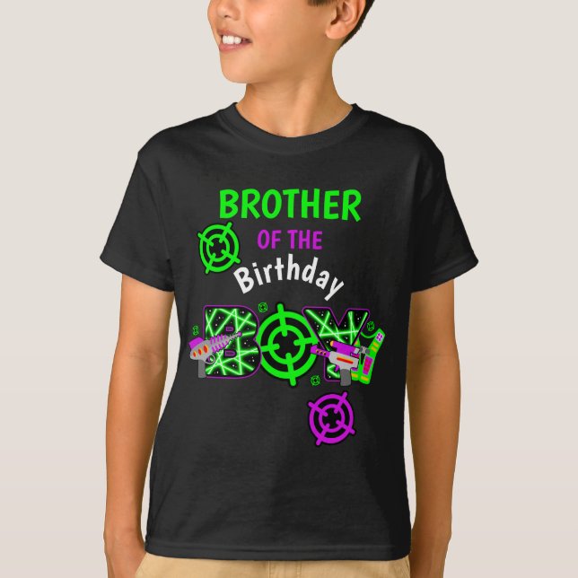 T-shirt Brother of the Birthday Boy Laser tag chemise (Devant)