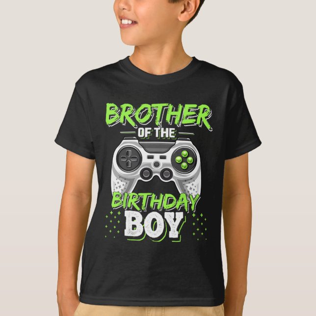 T-shirt Brother Of The Birthday Boy Matching Video Game Bi (Devant)