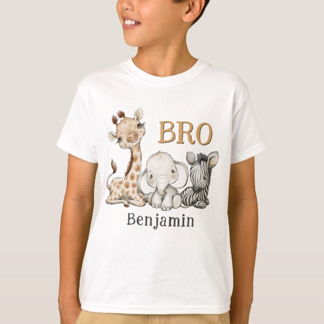 T-shirt Brother of the Birthday Boy Safari Birthday (Devant)