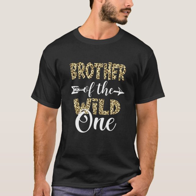 T-shirt Brother Of The Wild One Zoo Thème 1EBirthday Pa (Devant)