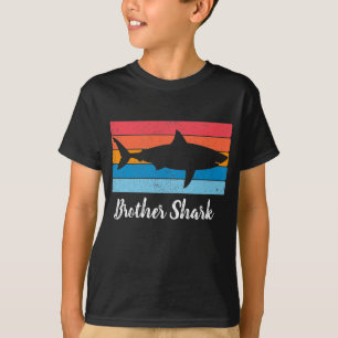 T-shirt Brother Shark Simple Shark Cutout Vintage Retro