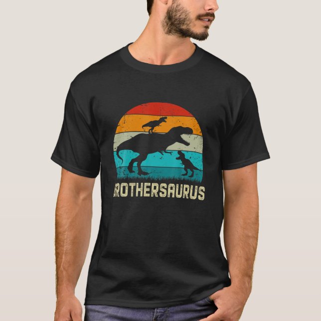 T-shirt Brothersaurus T Rex Dinosaur Fête des pères Pour B (Devant)