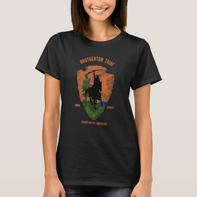 T-shirt BrothertonTribe Native American Indian Proud Retro (Devant)