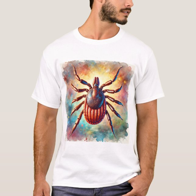 T-shirt Brown Dog Tick 080724AREF111 - Watercolor (Devant)