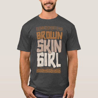 T-shirt Brown fille de peau