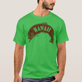T-shirt Brown Hawaii Fish Wordmark