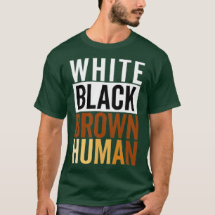 T-shirt Brown noir blanc