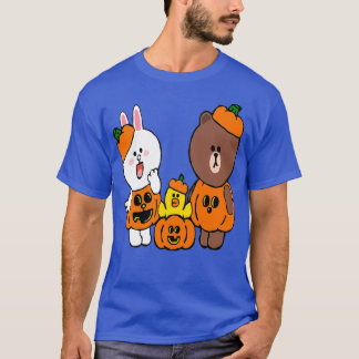 T-shirt Brown ours cony lapin lapin canard citrouilles