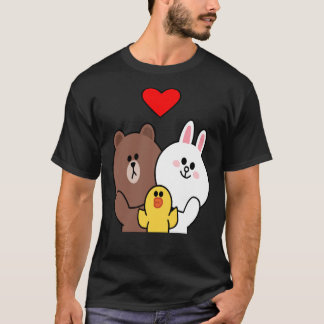 T-shirt Brown Ours Cony Lapin Lapin Lapin Canard Nous Vous